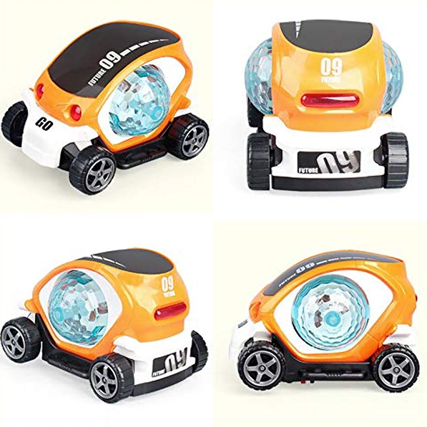 17922 Plastic 360 Degree Rotating Stunt Car Toy for Kids - Bump and Go Action with 4D Lights and Music, Plastic Mini Car with Disco Ball (1 Pc / Battery Not Included) 17922 Plastic 360 Degree Rotating Stunt Car Toy for Kids - Bump and Go Action with 4D Lights and Music, Plastic Mini Car with Disco Ball (1 Pc / Battery Not Included)